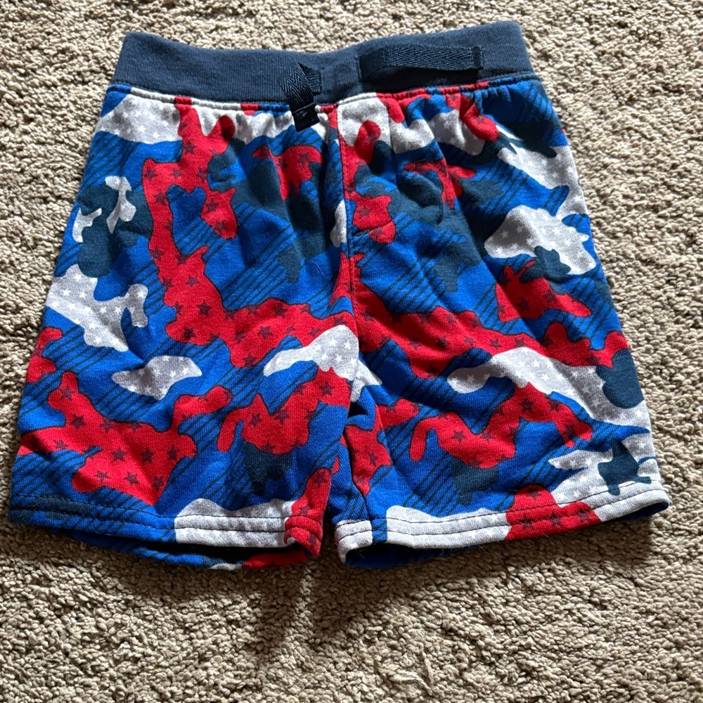 Kids Camouflage Shorts - Red, Blue, Gray
